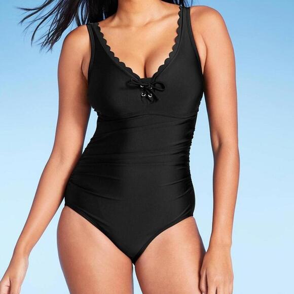 Grommet Scallop Full Coverage One Piece Swimsuit | Kona Sol - Picture 10 of 10